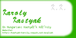 karoly kastyak business card